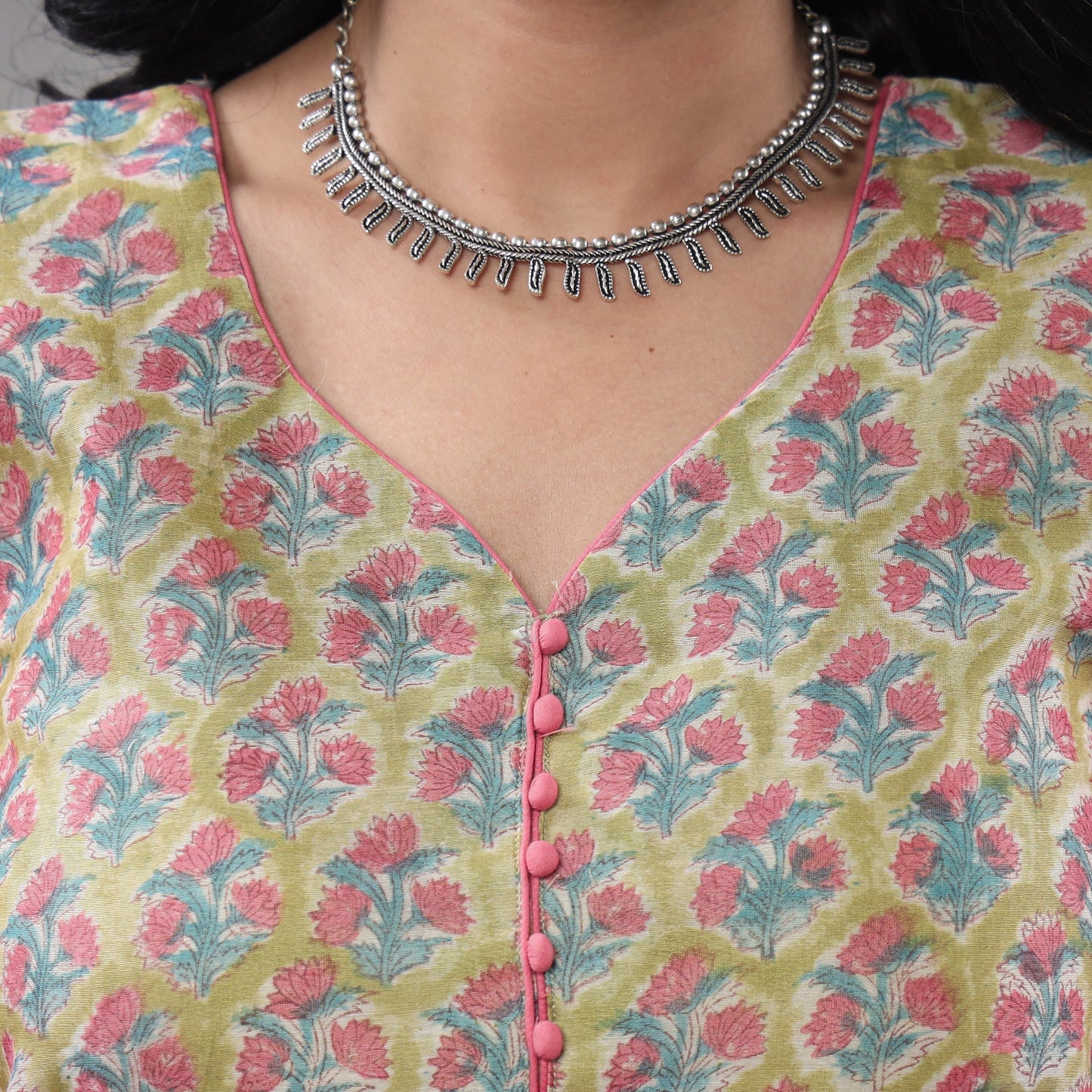 Sanganeri printing maheshwari silk kurta with palazzo &