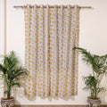 Yellow - sanganeri cotton door curtain (7 x 3.2 feet)