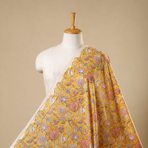 Yellow - sanganeri cotton fabric 08 - handcrafted