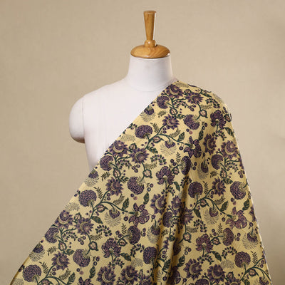  Yellow Sanganeri Block Print Cotton Fabric