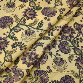  Yellow Sanganeri Block Print Cotton Fabric