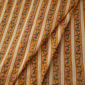 Yellow Sanganeri Block Print Cotton Fabric