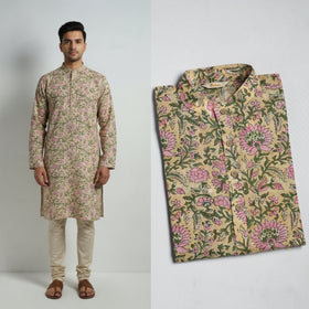 Sanganeri cotton long kurta for men 13 - handcrafted