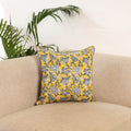 Yellow - sanganeri cushion cover 10 - handcrafted