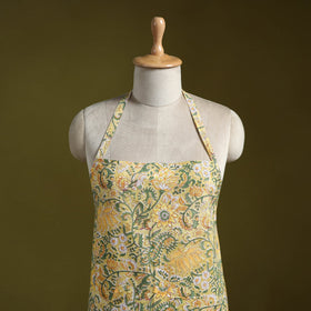 Sanganeri hand block print apron with pocket 01