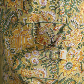 Sanganeri hand block print apron with pocket 01