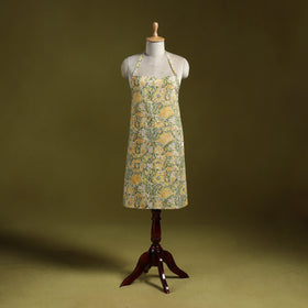 Sanganeri hand block print apron with pocket 01
