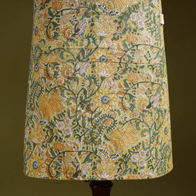 Sanganeri hand block print apron with pocket 01