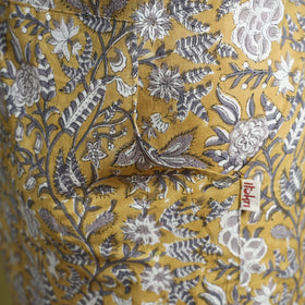 Yellow - sanganeri hand block print apron with pocket 10