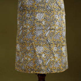 Yellow - sanganeri hand block print apron with pocket 10
