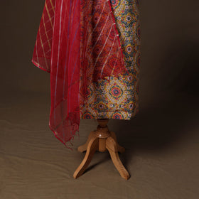 Sanganeri hand block print cotton 2pc unstitched dress