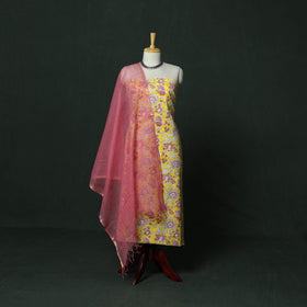 Sanganeri hand block print cotton 2pc unstitched dress