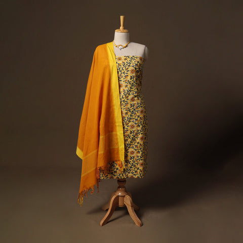 Sanganeri hand block print cotton 2pc unstitched dress