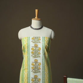 Sanganeri hand block print cotton 3pc unstitched dress