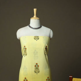Sanganeri hand block print cotton 3pc unstitched dress
