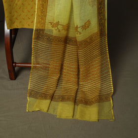 Sanganeri hand block print cotton 3pc unstitched dress