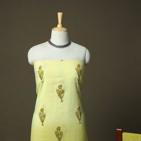 Sanganeri hand block print cotton 3pc unstitched dress