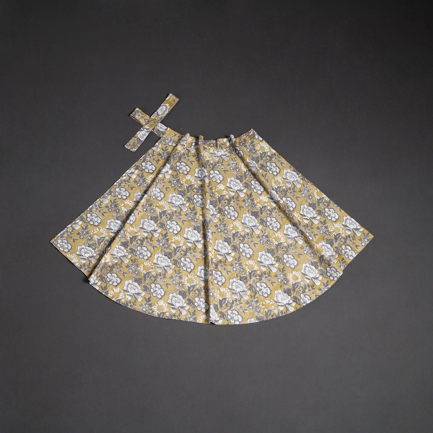 Sanganeri hand cotton wrap around skirt 53 - handcrafted