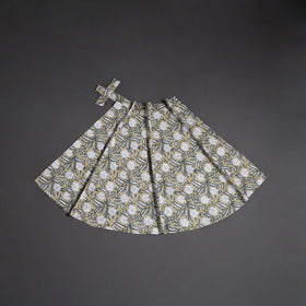 Sanganeri hand cotton wrap around skirt 79 - handcrafted