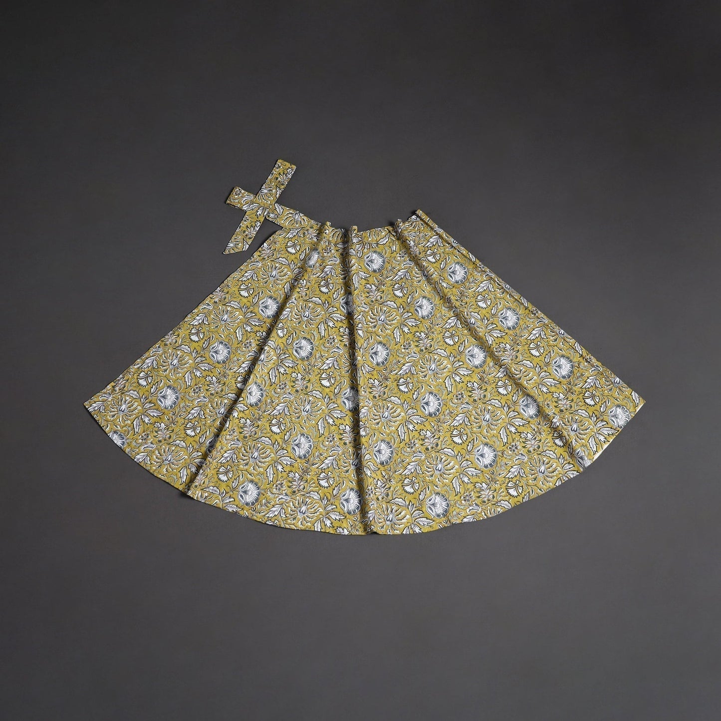 Sanganeri hand cotton wrap around skirt 85 - handcrafted