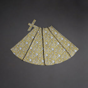 Sanganeri hand cotton wrap around skirt 85 - handcrafted
