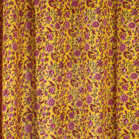 Yellow - sanganeri printed cotton door curtain (7 x 3 feet)