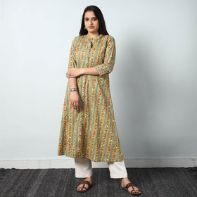 Buy Sanganeri Block Printed Cotton Long Kurta for Women