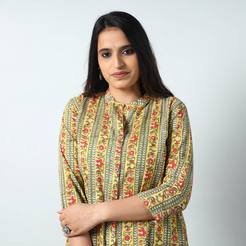 Buy Sanganeri Block Printed Cotton Long Kurta for Women
