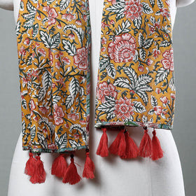 Buy Sanganeri Block Printed Cotton Stole with Tassels Online at iTokri.com