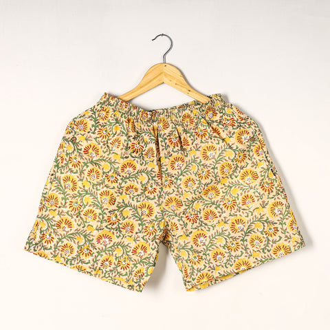  Sanganeri Block Printed Cotton Unisex Boxer/Shorts 
