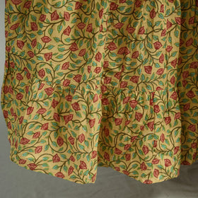Yellow - sanganeri printed tiered cotton long skirt