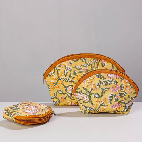  Sanganeri Block Printing Cotton Toiletry Bags 