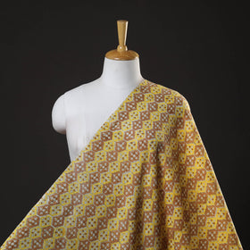 Yellow - sanganeri pure wool fabric 11 - handcrafted