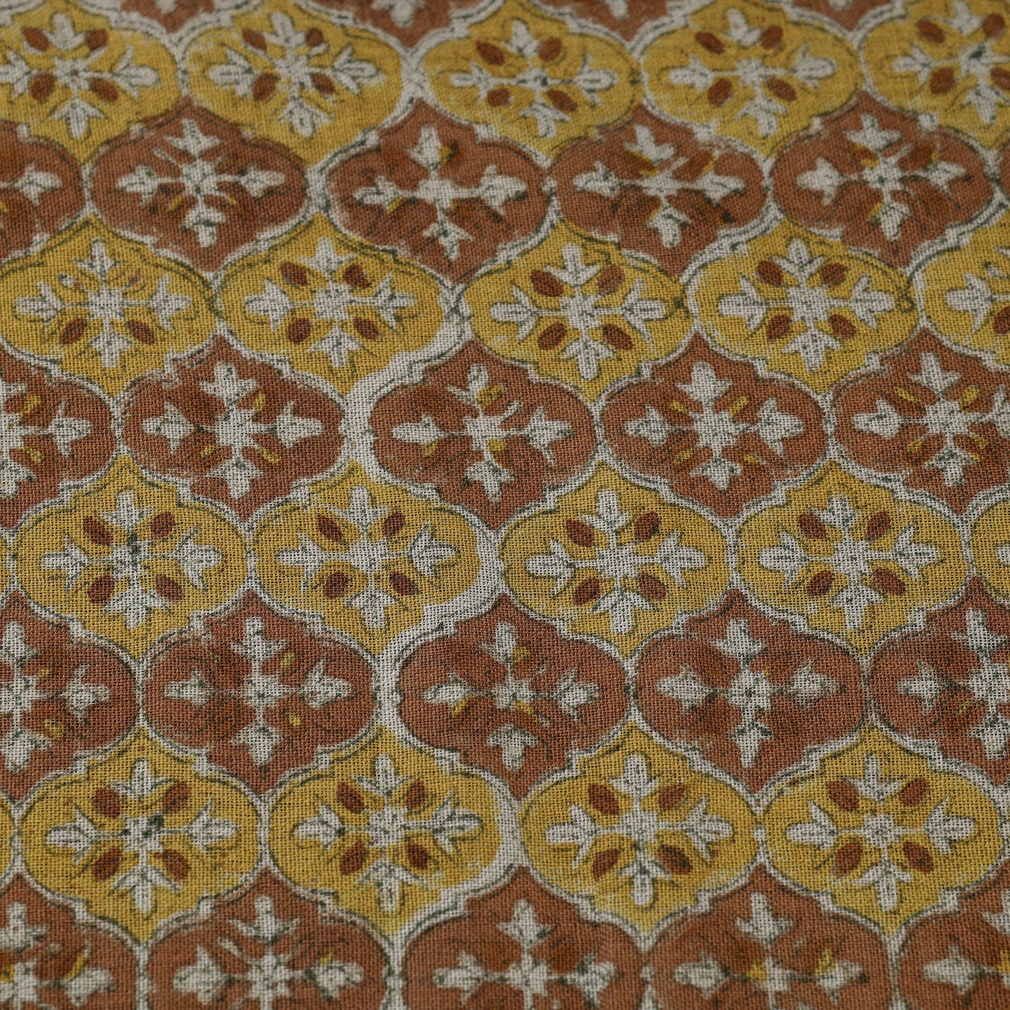 Yellow - sanganeri pure wool fabric 11 - handcrafted