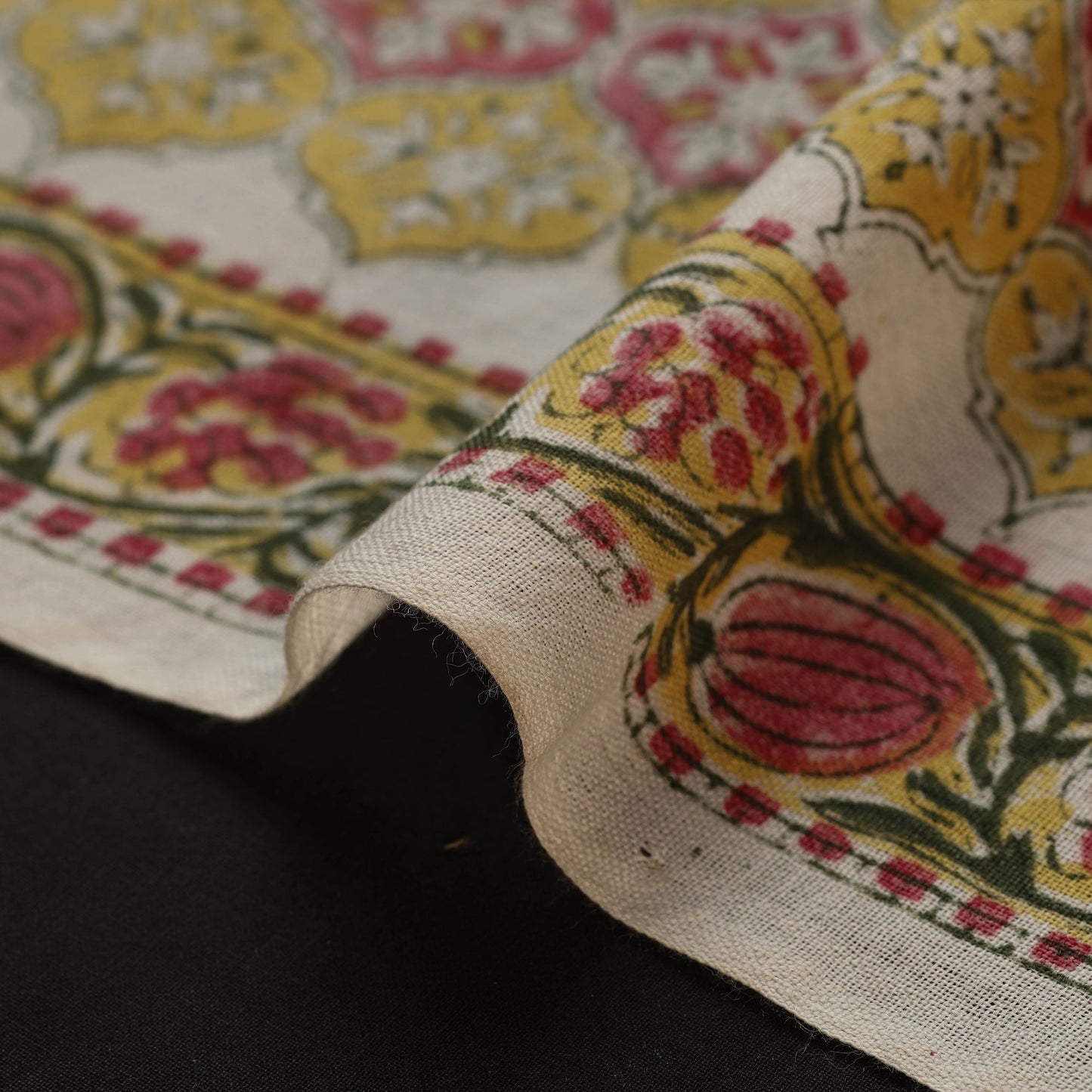 Buy Multicolor Sanganeri Block Print Pure Wool Fabric Online