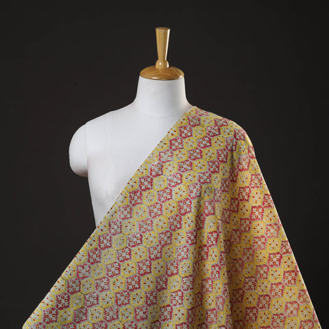 Buy Multicolor Sanganeri Block Print Pure Wool Fabric Online