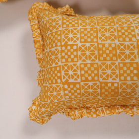 Yellow - set of 2 handcrafted cotton frill pillow covers 08