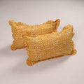 Yellow - set of 2 handcrafted cotton frill pillow covers 08