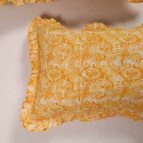 Yellow - set of 2 handcrafted cotton frill pillow covers 17
