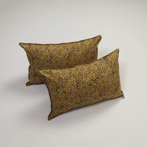 Yellow - set of 2 kalamkari cotton pillow covers 15