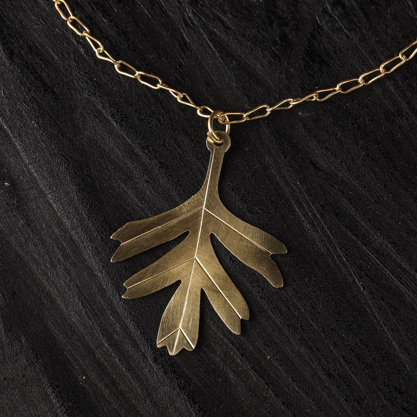 Seven leaf - dokra brass handcrafted chain necklace 17
