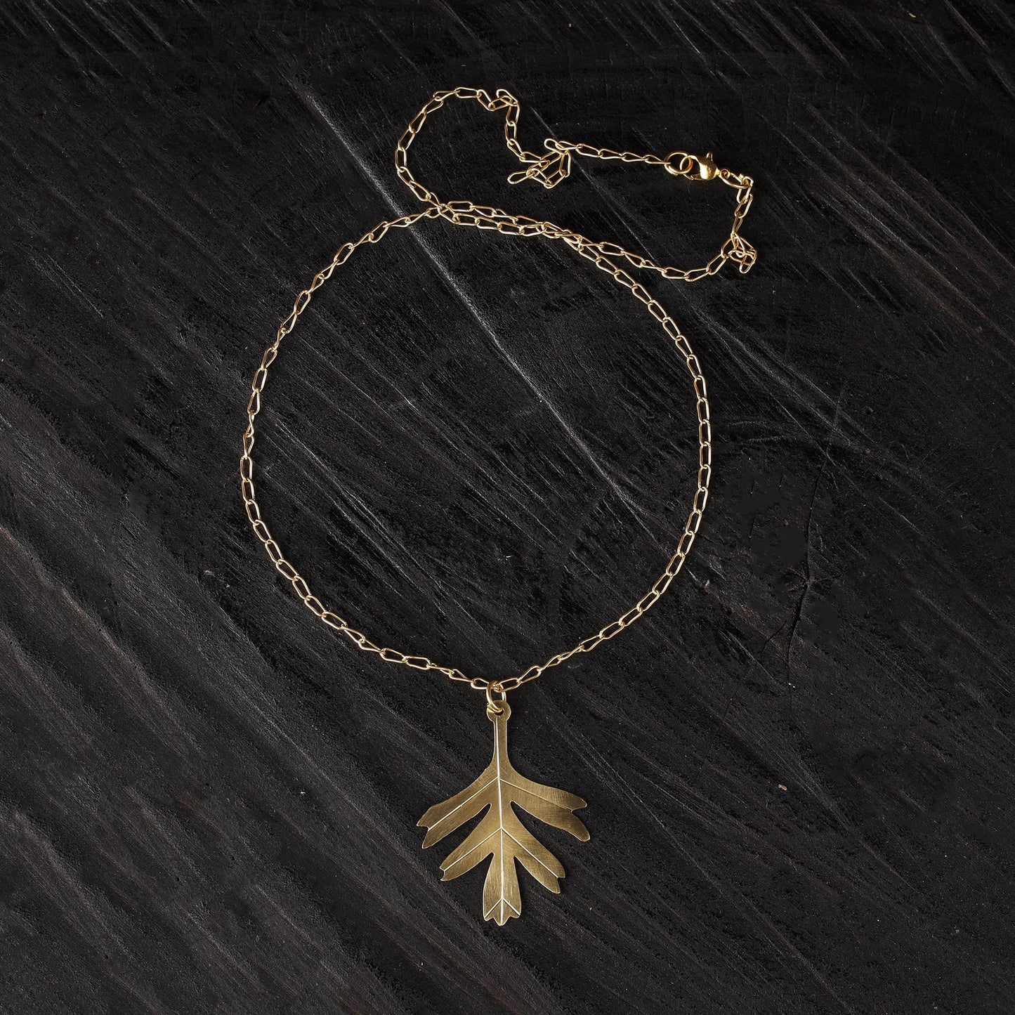 Seven leaf - dokra brass handcrafted chain necklace 17