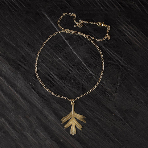 Seven leaf - dokra brass handcrafted chain necklace 17