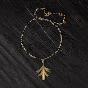 Seven leaf - dokra brass handcrafted chain necklace 17