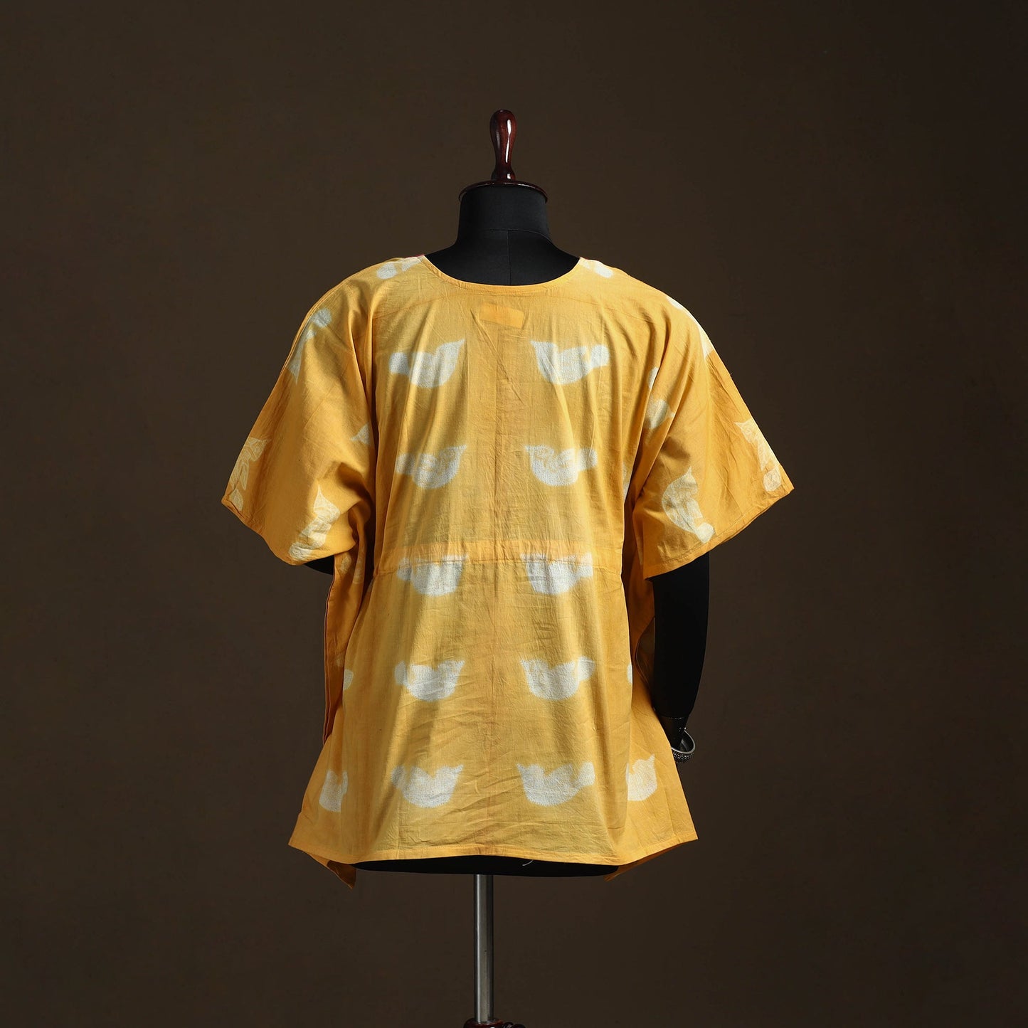 Shibori tie-dye patchwork cotton kaftan (short) 13