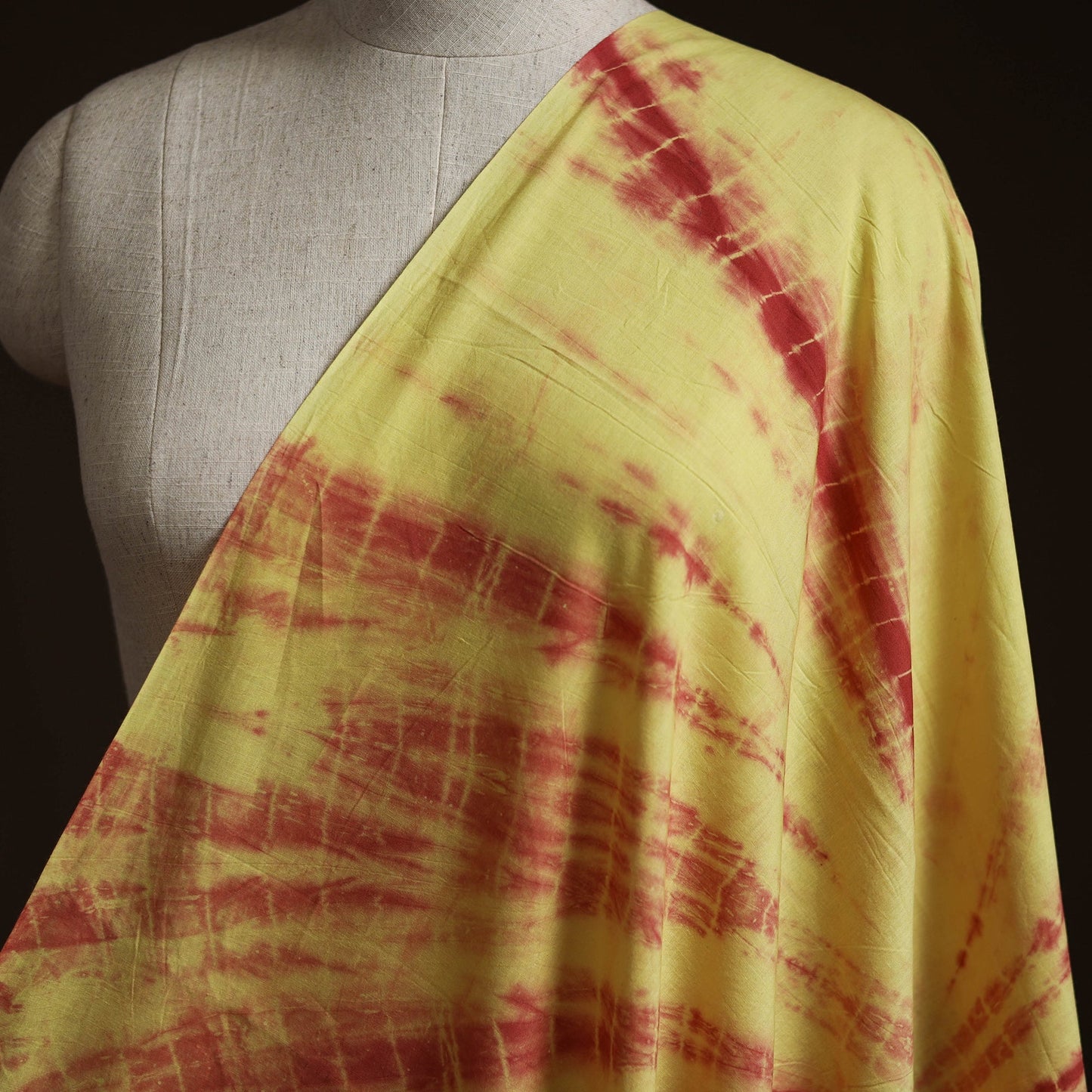 Shibori tie-dye pure mul cotton fabric 27 - handcrafted