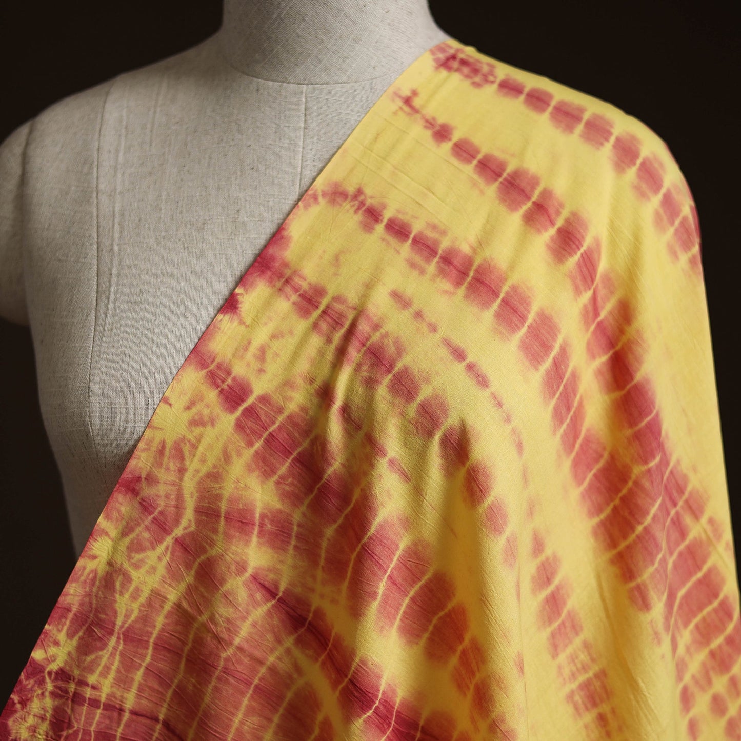 Shibori tie-dye pure mul cotton fabric 30 - handcrafted