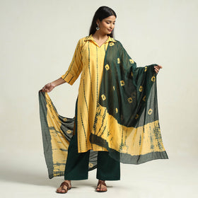 Shibori Kurta with Palazzo & Dupatta Set
