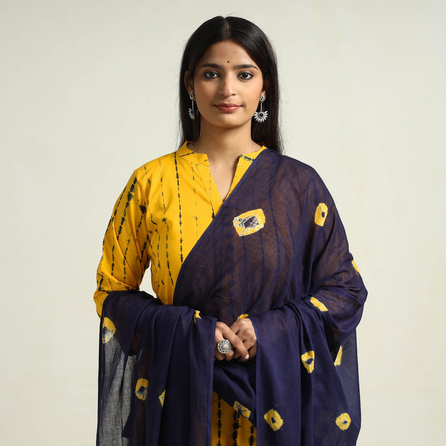 Shibori Kurta with Palazzo & Dupatta Set
