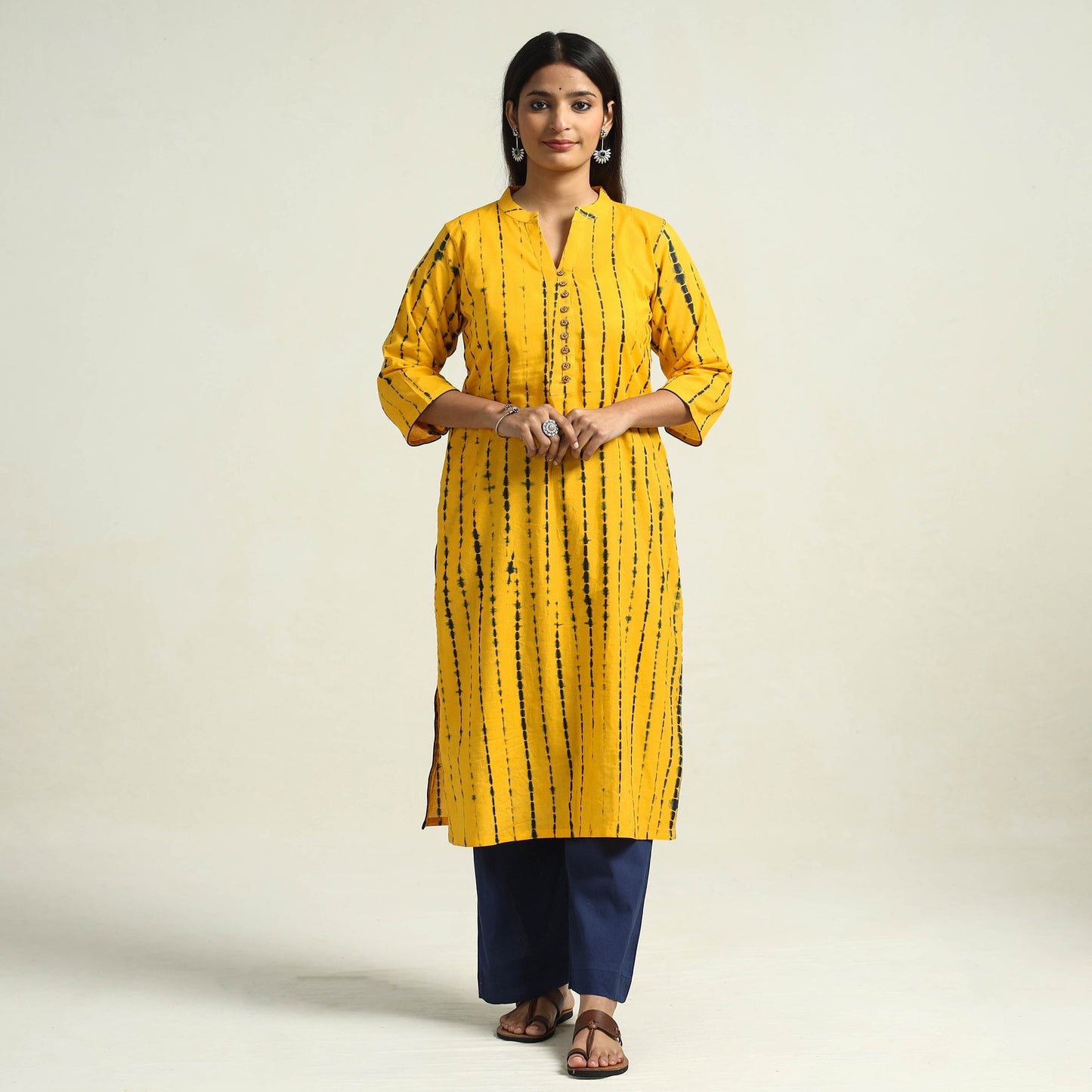 Shibori Kurta with Palazzo & Dupatta Set
